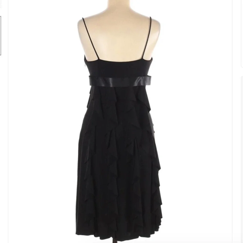 Cache Black Ruffled Jersey Dress Size 8